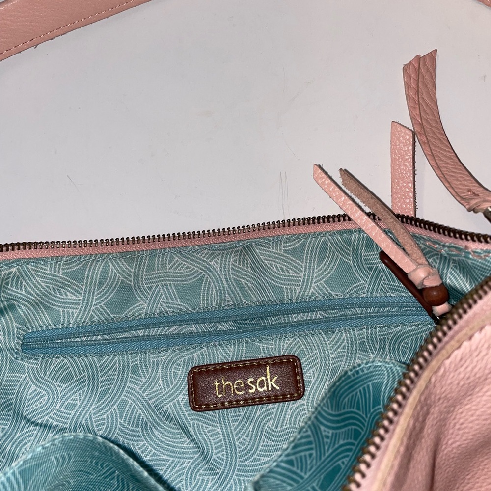 The SAK Leather Handbag Shoulder Bag Purse Pink - Picture 5 of 7
